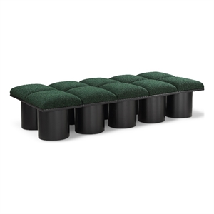 Meridian Furniture Pavilion Green Boucle Fabric Bench