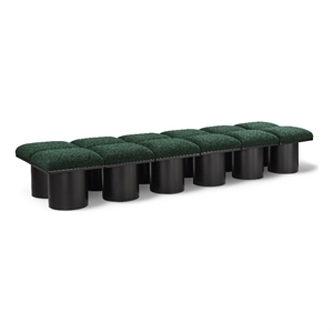 Meridian Furniture Pavilion Green Boucle Fabric Bench
