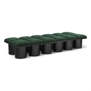 Meridian Furniture Pavilion Green Boucle Fabric Bench