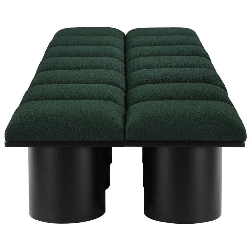 Meridian Furniture Pavilion Green Boucle Fabric Bench