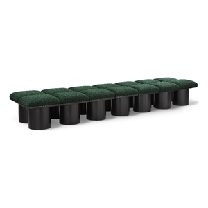 Meridian Furniture Pavilion Green Boucle Fabric Bench