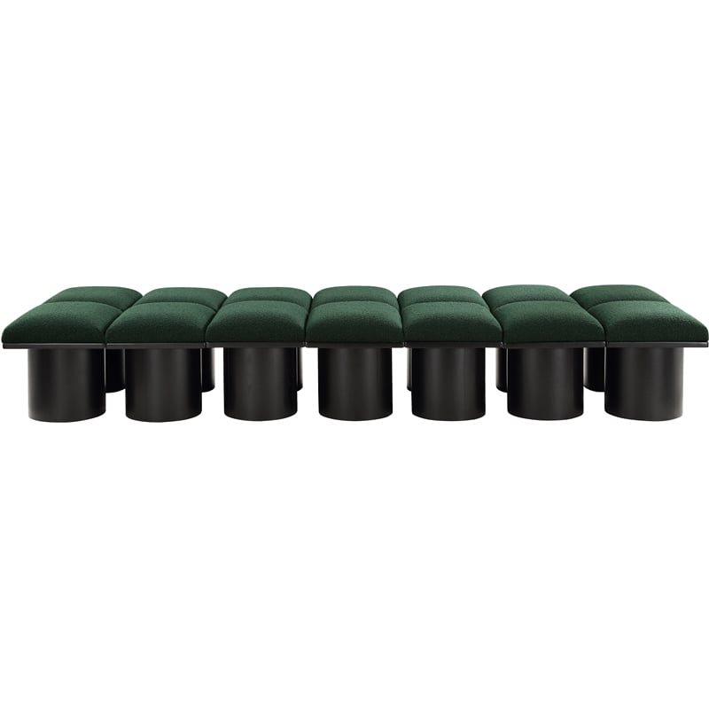 Meridian Furniture Pavilion Green Boucle Fabric Bench