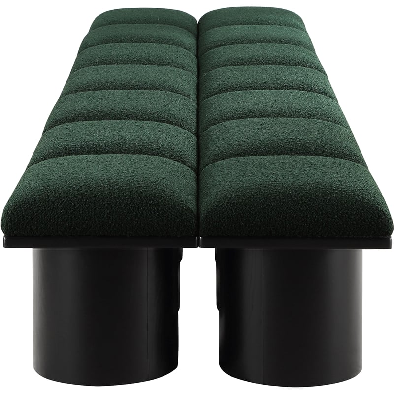 Meridian Furniture Pavilion Green Boucle Fabric Bench