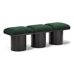 Meridian Furniture Pavilion Green Boucle Fabric Bench