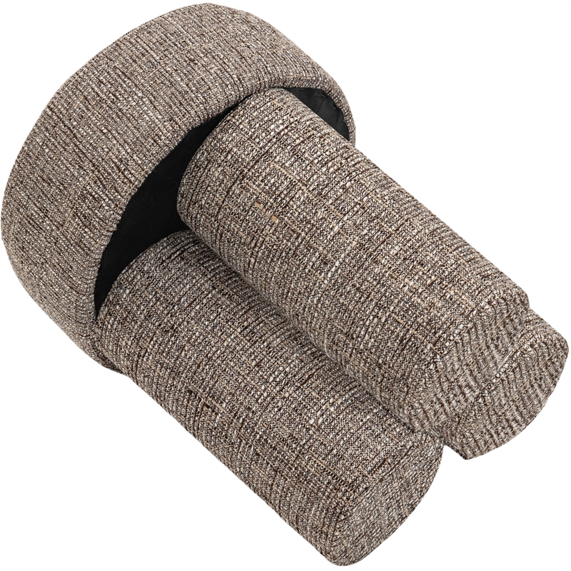 Meridian Furniture Larson Brown Fabric Ottoman/Stool