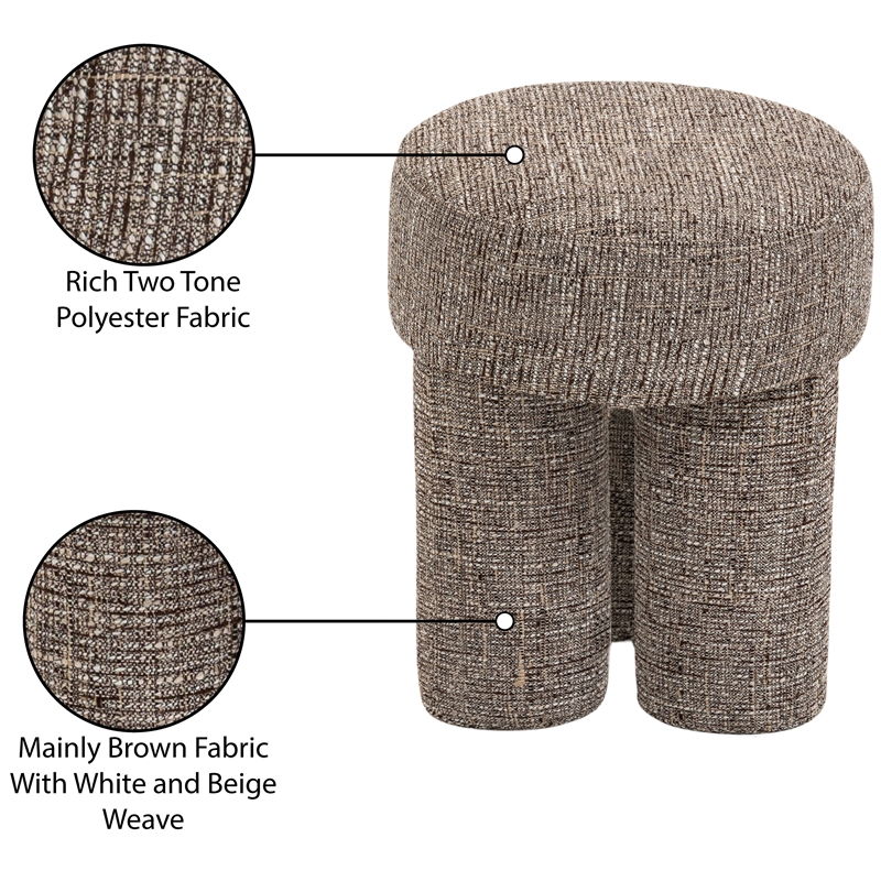 Meridian Furniture Larson Brown Fabric Ottoman/Stool