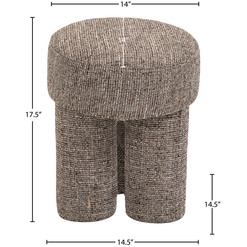 Meridian Furniture Larson Brown Fabric Ottoman/Stool