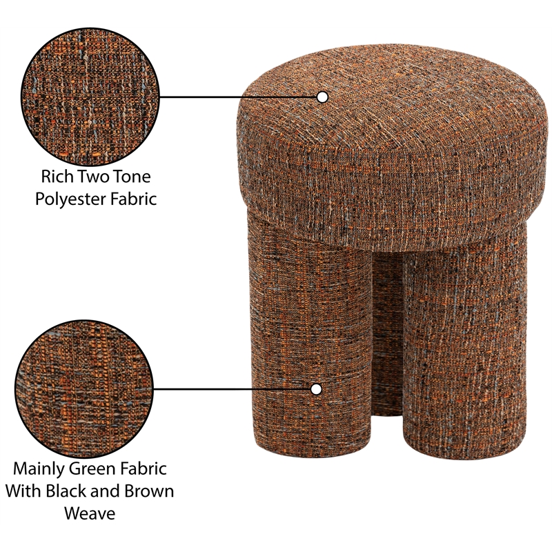 Meridian Furniture Larson Cognac Fabric Ottoman/Stool