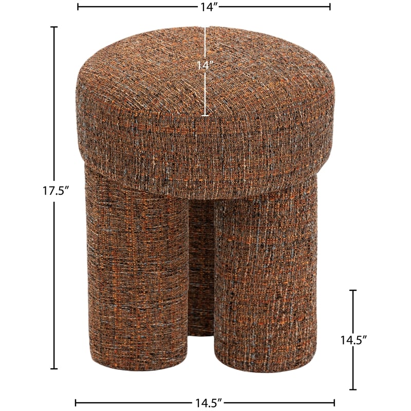 Meridian Furniture Larson Cognac Fabric Ottoman/Stool
