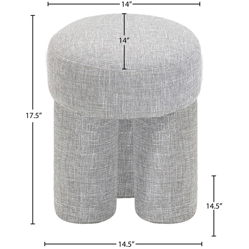 Meridian Furniture Larson Grey Fabric Ottoman/Stool