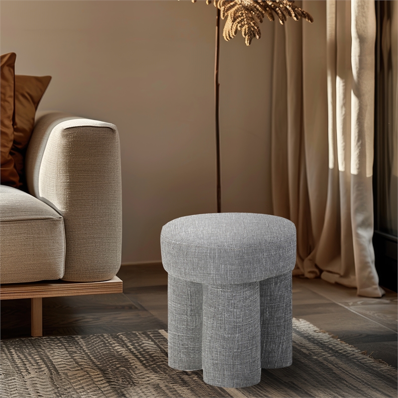 Meridian Furniture Larson Grey Fabric Ottoman/Stool