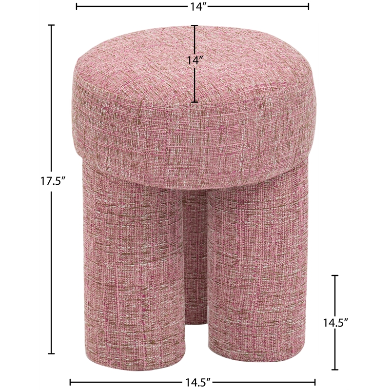 Meridian Furniture Larson Pink Fabric Ottoman/Stool