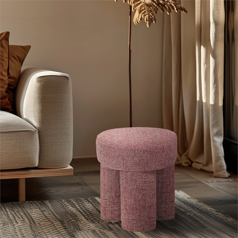 Meridian Furniture Larson Pink Fabric Ottoman/Stool