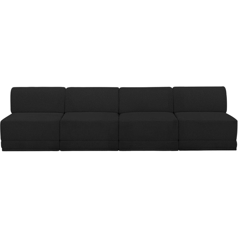 Meridian Furniture Ollie Black Boucle Fabric Modular Sofa