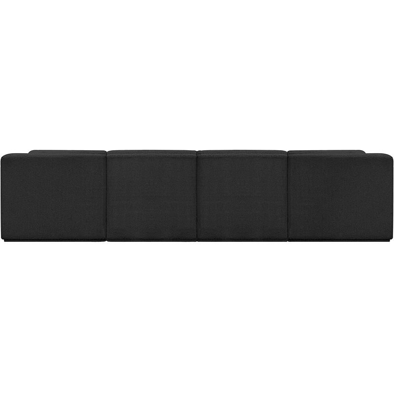Meridian Furniture Ollie Black Boucle Fabric Modular Sectional