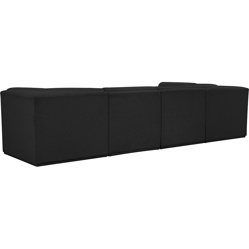 Meridian Furniture Ollie Black Boucle Fabric Modular Sectional