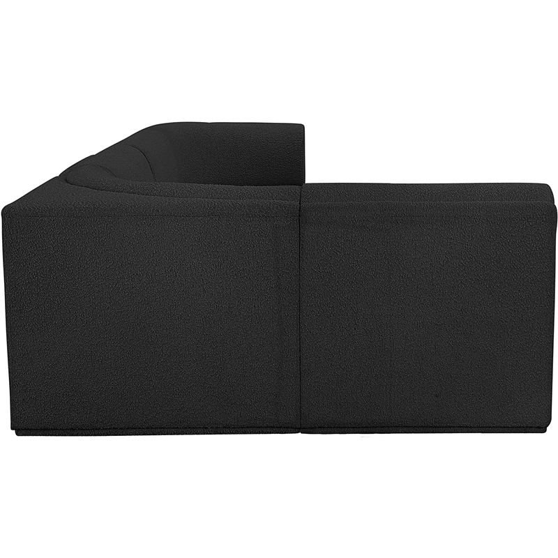 Meridian Furniture Ollie Black Boucle Fabric Modular Sectional