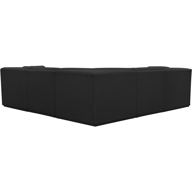 Meridian Furniture Ollie Black Boucle Fabric Modular Sectional
