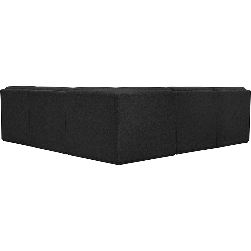 Meridian Furniture Ollie Black Boucle Fabric Modular Sectional