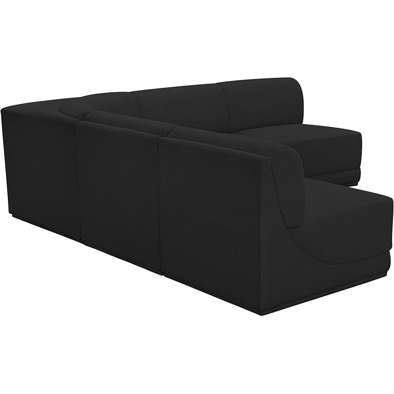 Meridian Furniture Ollie Black Boucle Fabric Modular Sectional