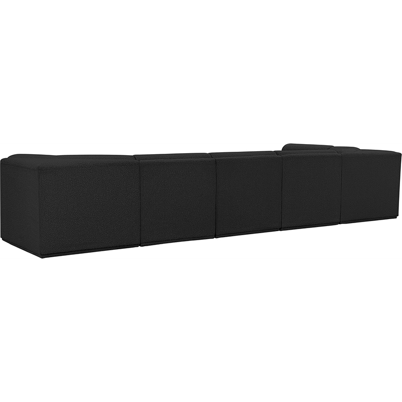 Meridian Furniture Ollie Black Boucle Fabric Modular Sectional