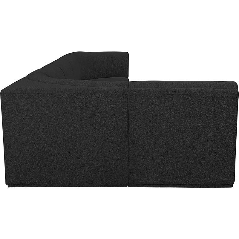 Meridian Furniture Ollie Black Boucle Fabric Modular Sectional