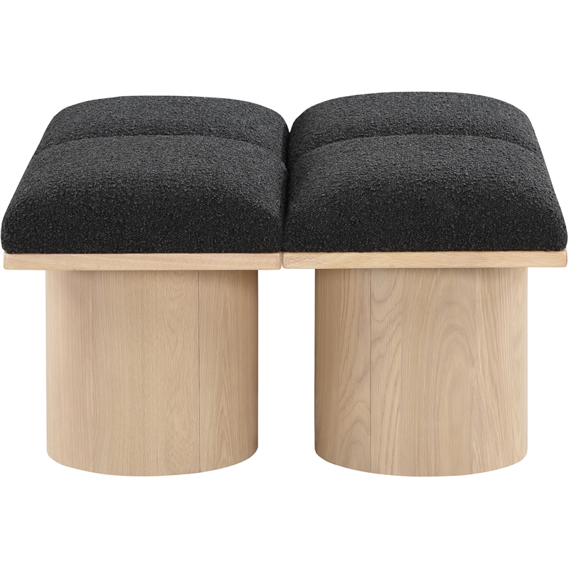 Meridian Furniture Pavilion Black Boucle Fabric Bench