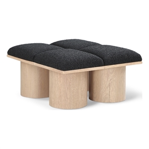 Meridian Furniture Pavilion Black Boucle Fabric Bench