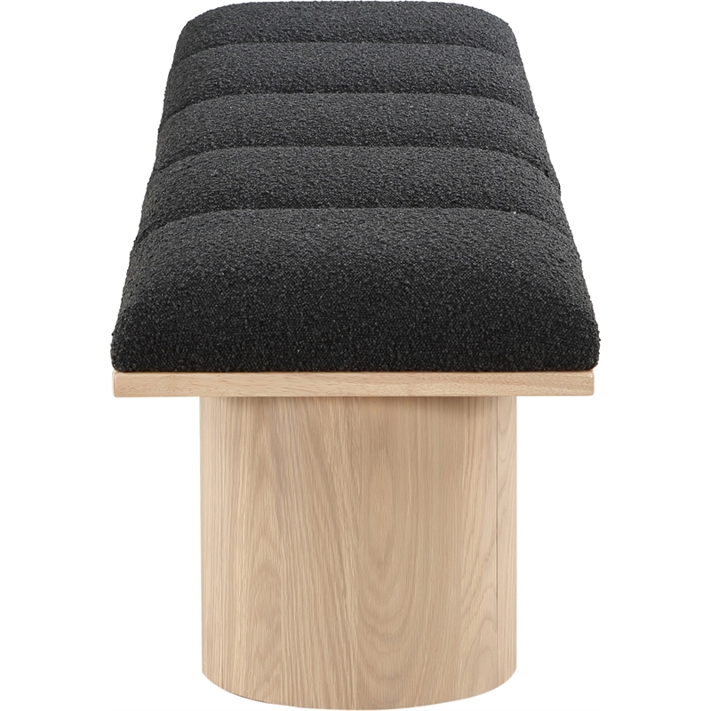Meridian Furniture Pavilion Black Boucle Fabric Bench