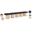 Meridian Furniture Pavilion Black Boucle Fabric Bench