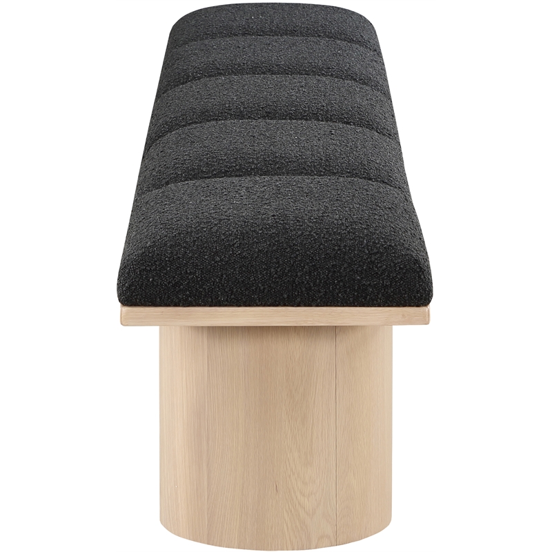 Meridian Furniture Pavilion Black Boucle Fabric Bench