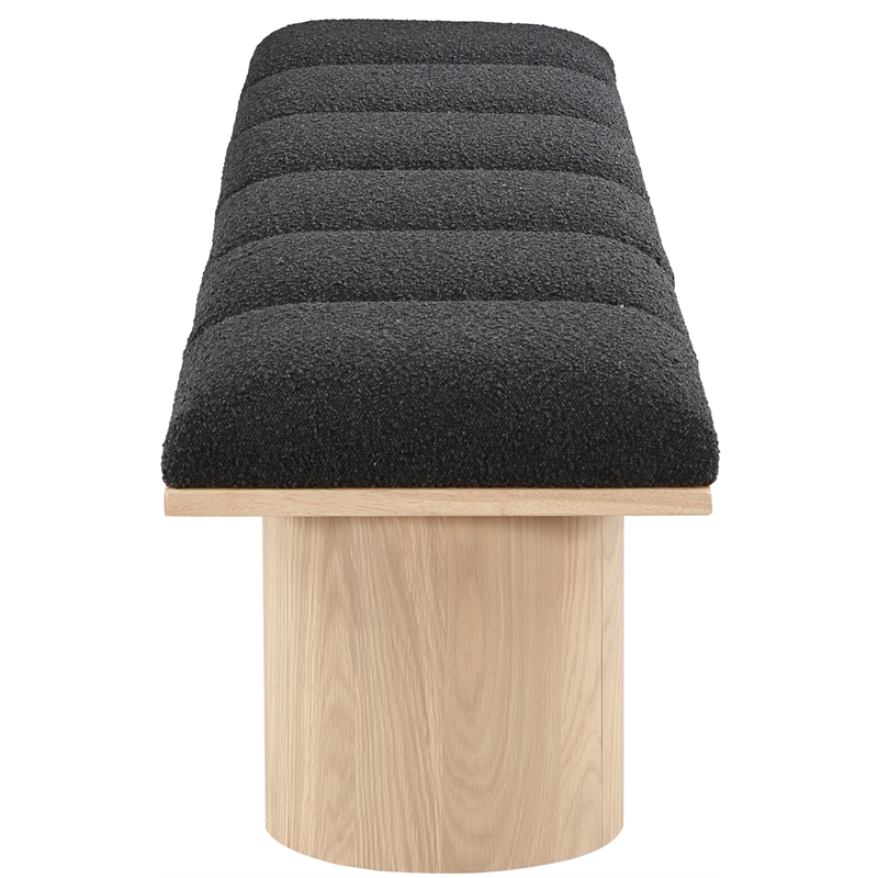Meridian Furniture Pavilion Black Boucle Fabric Bench