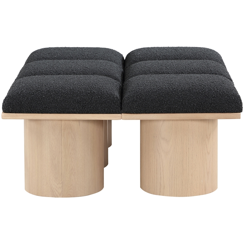 Meridian Furniture Pavilion Black Boucle Fabric Bench