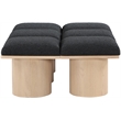 Meridian Furniture Pavilion Black Boucle Fabric Bench