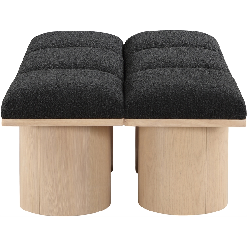 Meridian Furniture Pavilion Black Boucle Fabric Bench