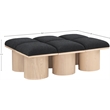 Meridian Furniture Pavilion Black Boucle Fabric Bench
