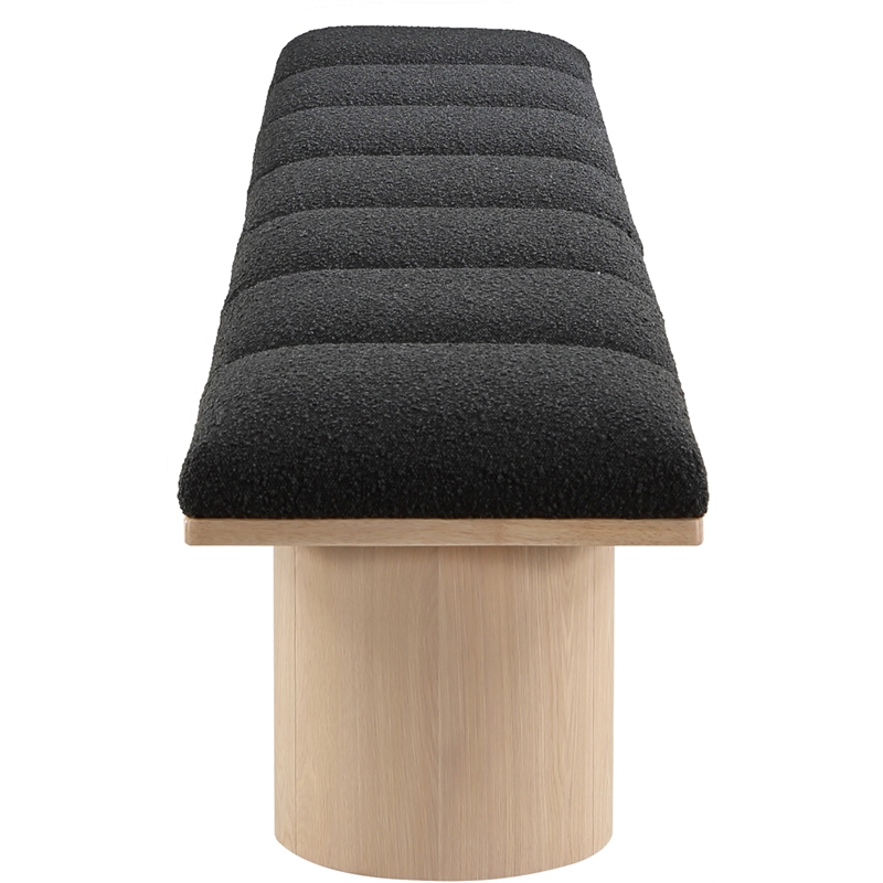 Meridian Furniture Pavilion Black Boucle Fabric Bench