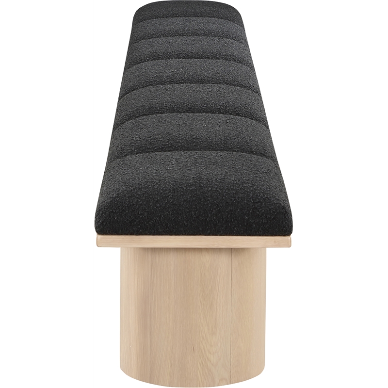 Meridian Furniture Pavilion Black Boucle Fabric Bench