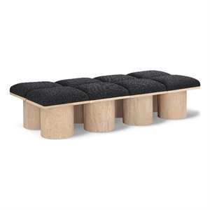 Meridian Furniture Pavilion Black Boucle Fabric Bench