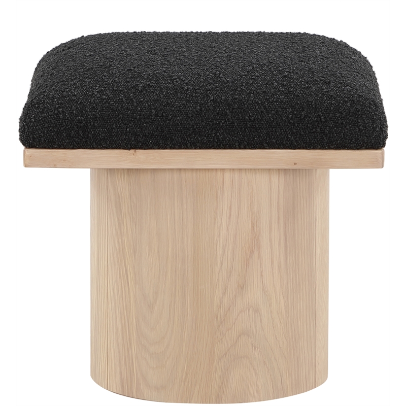 Meridian Furniture Pavilion Black Boucle Fabric Bench/Stool