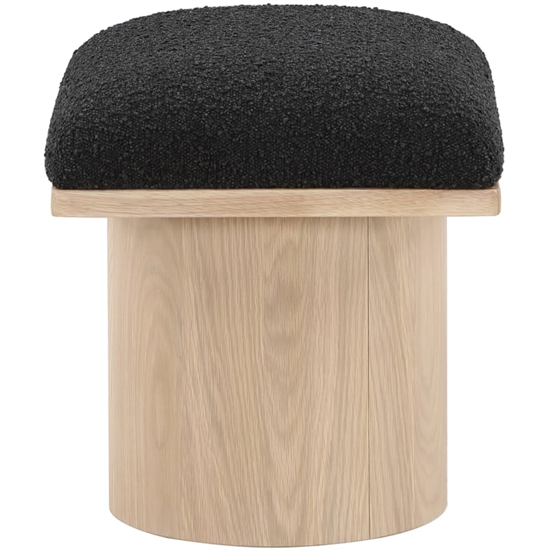 Meridian Furniture Pavilion Black Boucle Fabric Bench/Stool