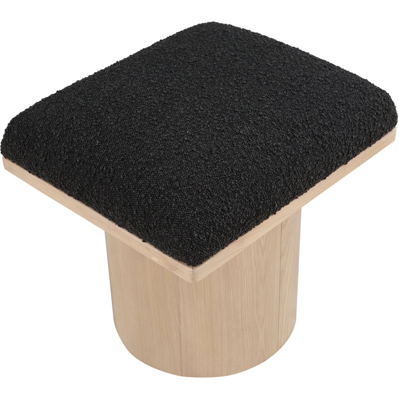 Meridian Furniture Pavilion Black Boucle Fabric Bench/Stool