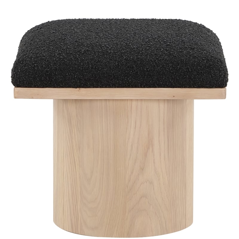 Meridian Furniture Pavilion Black Boucle Fabric Bench/Stool