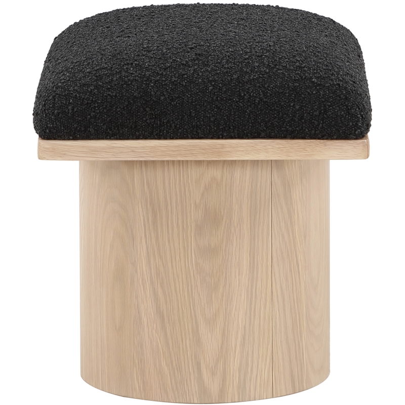 Meridian Furniture Pavilion Black Boucle Fabric Bench/Stool