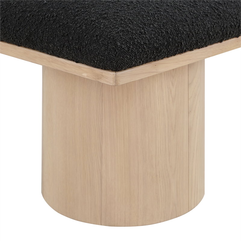 Meridian Furniture Pavilion Black Boucle Fabric Bench/Stool