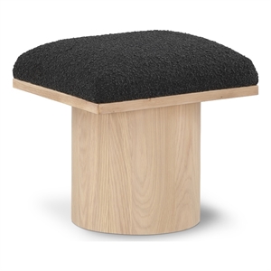 Meridian Furniture Pavilion Black Boucle Fabric Bench/Stool