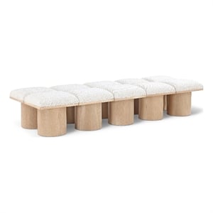 Meridian Furniture Pavilion Cream Boucle Fabric Bench