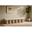 Meridian Furniture Pavilion Cream Boucle Fabric Bench