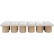 Meridian Furniture Pavilion Cream Boucle Fabric Bench
