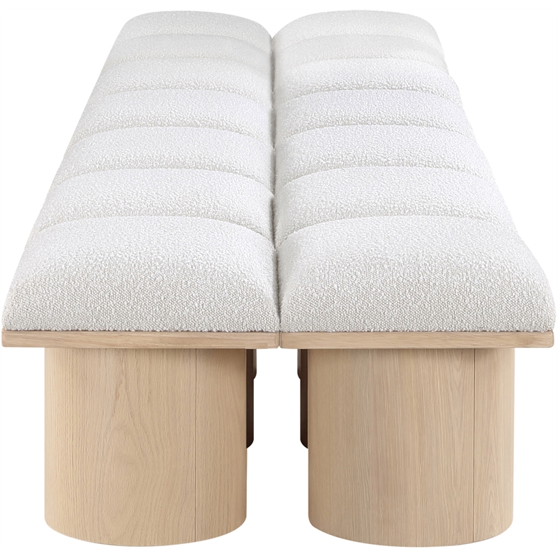 Meridian Furniture Pavilion Cream Boucle Fabric Bench